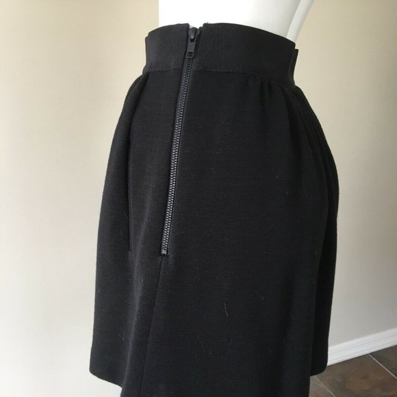 Milly Wool Blend Double Zipper Black Mini Skirt size 4 - Picture 4 of 11